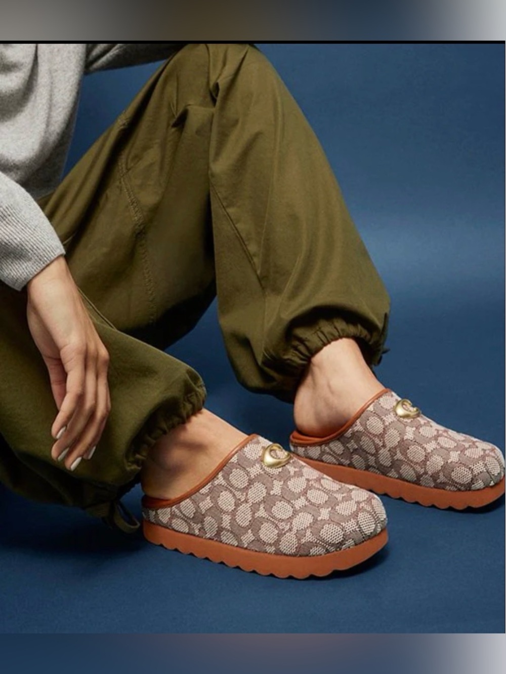 Coach Hadley Signature Logo Print Jacquard Clogs